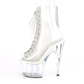 Pleaser ADORE-1016C-2 7" Heel, 2 3/4" PF Open Toe/Heel Lace-Up Ankle Boot w/RS