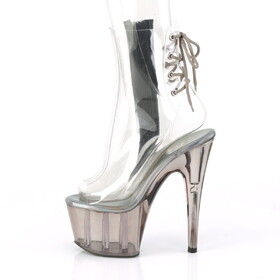 Pleaser ADORE-1018CT Tinted Platform Open Toe/Heel Lace-Up Back Ankle Boot, Inside Zip Closure 7" Heel