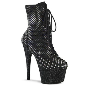 Pleaser ADORE-1020RM 7" Heel, 2 3/4" PF Lace-Up Front Ankle Boot, Side Zip