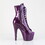 Pleaser ADORE-1021GP 7" Heel, 2 3/4" PF Peep Toe Lace-Up Ankle Boot, Side Zip