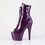 Pleaser ADORE-1021GP 7" Heel, 2 3/4" PF Peep Toe Lace-Up Ankle Boot, Side Zip