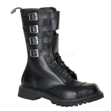 Demonia ATTACK-10 Unisex Combat Boots : Leather, 1 1/2