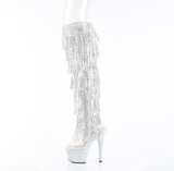 Pleaser BEJEWELED-3019C-RSF-7 7" Heel, 2 3/4" PF 8-Layer Fringe Over-The-Knee Boot w/RS