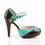 Pin Up Couture BETTIE-17 Hidden Platform Two Tone Ankle Strap d'Orsay Pump with Swirl Design at Toe 4 1/2" Heel