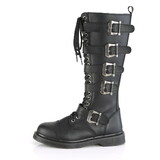 Demonia BOLT-425 Unisex Combat Boots Heel 20 Eyelet Unisex Knee High Combat Boot 1 1/4