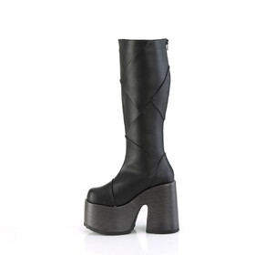 Demonia CAMEL-280 5" Chunky Heel, 3" P/F Knee High Boot, Inside Zip