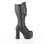 Demonia CHARADE-230 4 1/2" Heel, 2" PF Lace-Up Front Knee High Boot, Inside Zip