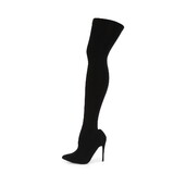 Pleaser COURTLY-3005 Single Soles : Thigh High Boots