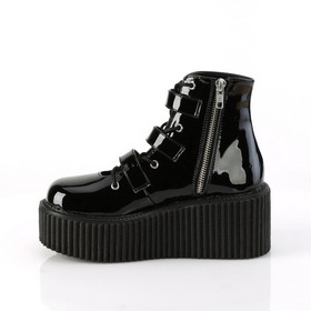 Demonia CREEPER-260 3" PF Lace-Up Ankle High Creeper w/ Buckle straps