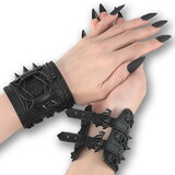 Demonia DA-406 Faux Leather Wrist Cuff (Pair)
