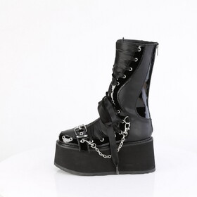 Demonia DAMNED-120 3 1/2" PF Lace-Up Mid-Calf Boot, Back Zip
