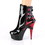 Pleaser DELIGHT-1012 6" Heel, 1 3/4" PF Two Tone Strappy Ankle Boot, Inside Zip