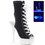 Pleaser DELIGHT-1016SK Platform Peep Toe, Open Heel Front Lace Up Ankle Boot 6" Heel