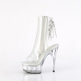 Pleaser DELIGHT-1018C Platform Open Toe/Heel Lace-Up Back Ankle Boot 6" Heel