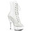 Pleaser DELIGHT-1021C 6" Heel, 1 3/4" PF Clear Peep Toe Lace-Up Ankle Boot