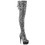 Pleaser DELIGHT-3008SP-BT 6" Heel, 1 3/4" PF Stretch Snake Print Pull-On Thigh Boot