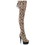 Pleaser DELIGHT-3008SP-BT 6" Heel, 1 3/4" PF Stretch Snake Print Pull-On Thigh Boot