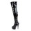 Pleaser DELIGHT-3011 Platform Peep Toe Stretch Thigh High Boot, Inside Zip Closure 6" Heel