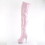 Pleaser DELIGHT-3027 6" Heel, 1 3/4" PF Two Tone Thigh High Boot, Front Zip