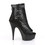 Pleaser DELIGHT-600-27LC Platform Open Toe Strappy Ankle Bootie w/ Buckled Ankle Strap &amp; Lace Overlay Detail, Back Zip Closure 6" Heel