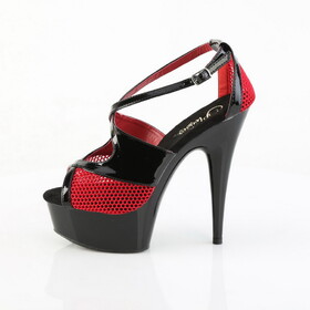 Pleaser DELIGHT-652-1 *6" Heel, 1 3/4" PF Two Tone Peep Toe Criss-Cross Sandal
