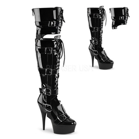 Pleaser DELIGHT-3068 Platforms (Exotic Dancing) : Thigh High Boots, 6" Heel