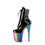 Pleaser FLAMINGO-1020RC 8" Heel, 4" Chromed PF Lace-Up Ankle Boot, Side Zip