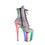 Pleaser FLAMINGO-1020RC-REFL 8" Heel, 4" Chromed PF Lace-Up Ankle Boot, Side Zip