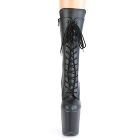 Pleaser FLAMINGO-1050WR 8" Heel, 4" PF Lace-Up Front Mid Calf Boot, Side Zip