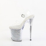 Pleaser FLAMINGO-808PREM-RSI 8" Heel, 4" PF Ankle Strap Sandal w/RS Inserts