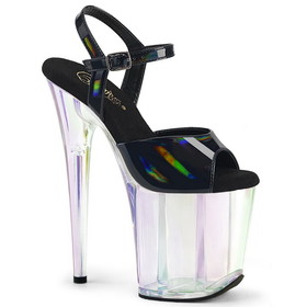 Pleaser FLAMINGO-809HT 8" Heel, 4" Holo Tinted PF Ankle Strap Sandal