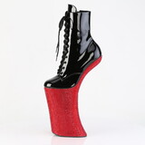 Pleaser FORBIDDEN-1020BEJ 11" Heelless, 6 1/4" PF Lace-Up Ankle Boot w/RS, Side Zip
