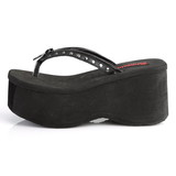 Demonia FUNN-33 Women's Sandals Platform Studded Thong Sandal 3 1/2