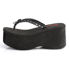 Demonia FUNN-33 Women's Sandals Platform Studded Thong Sandal 3 1/2" PF