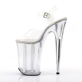 Pleaser INFINITY-908MG 9" Heel, 5 1/4" PF Ankle Strap Sandal w/Mini Glitter