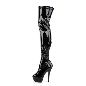 Pleaser KISS-3000 Platforms (Exotic Dancing) : Thigh High Boots, 6" Heel