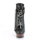 Demonia MUERTO-1001 Women's Mid-Calf & Knee High Boots Chrome Plated Platform Lace-Up Front Ankle Boot 5 1/2
