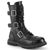 Demonia RIOT-12BK 12 Eyelet Unisex Steel Toe Ankle Boot