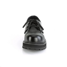 Demonia RIOT-03 1 1/4" Heel Demonia 3 Eyelet Unisex Leather Steel Toe Classic Shoe