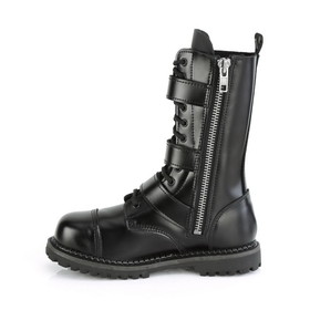 Demonia RIOT-12BK 12 Eyelet Unisex Steel Toe Ankle Boot