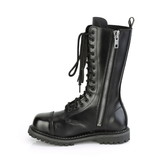 Demonia RIOT-14 Unisex Combat Boots : Leather, 1 1/4