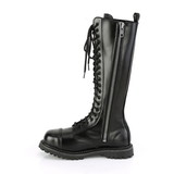 Demonia RIOT-20 Unisex Combat Boots : Leather, 1 1/4