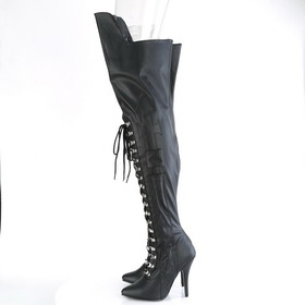 Pleaser SEDUCE-3082 5" Heel Lace-Up Thigh High Boot