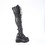 Demonia SHAKER-420 4 1/2" Wedge PF Lace-Up Stretch Thigh High Boot, Side Zip