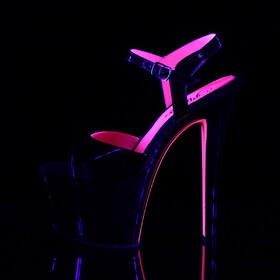 Pleaser SKY-309TT 7" Heel, 2 3/4" PF Two Tone Ankle Strap Sandal