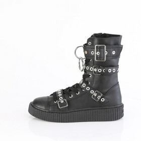 Demonia SNEEKER-320 1 1/2"PF Round Toe Lace Up Front Calf High Creeper Sneaker