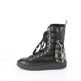 Demonia SNEEKER-325 1 1/2"PF Round Toe Lace Up Front Calf High Creeper Sneaker