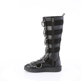 Demonia SNEEKER-405 1 1/2"PF Round Toe Lace Up Front Knee High Creeper Sneaker