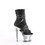 Pleaser SPECTATOR-1015 7" Heel, 3" Textured PF Peep Toe Ankle Boot, Side Zip