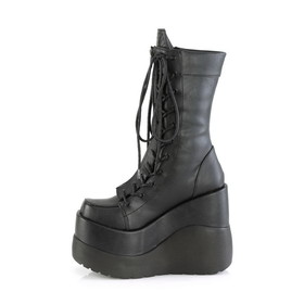 Demonia VOID-118 5" Wedge Tiered PF Outside Lace-Up Mid-Calf BT, Center Zip
